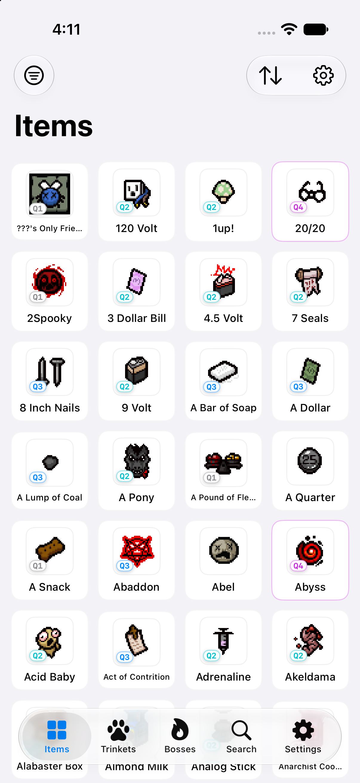 Item grid